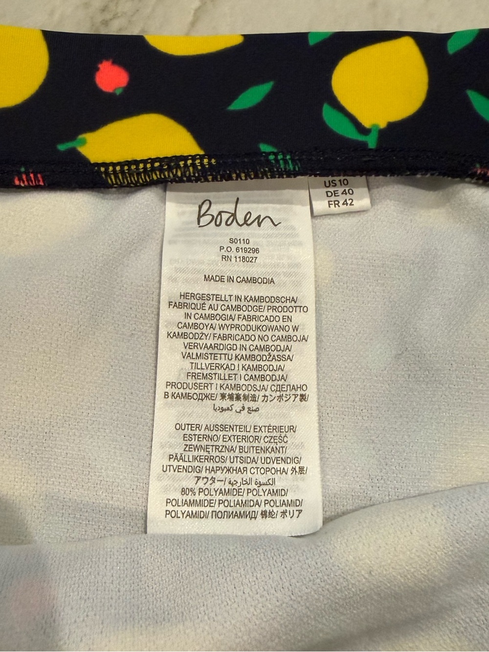 Boden High-Waist Lemon Print Bikini Bottoms - Picture 5 of 6